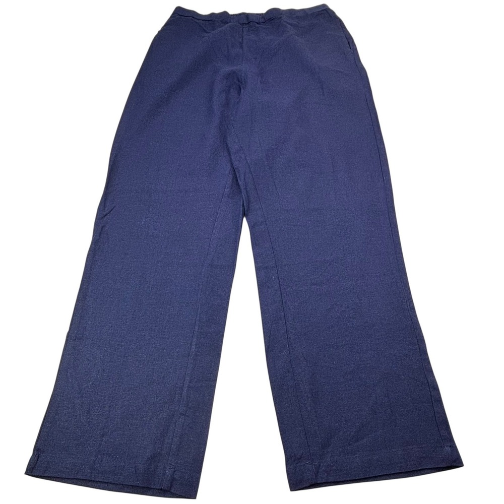 Woman Within 20W Tall Womens Blue Linen Blend‎ Elastic Waist Pull On Pants NWOT - Picture 3 of 13